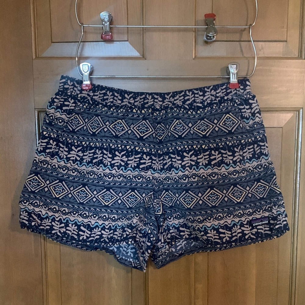 Patagonia Blue and Cream Tribal Shorts